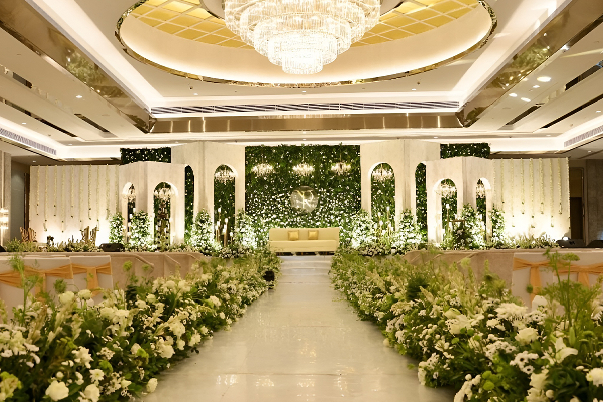 Wedding stage setup with décor